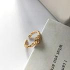 Knot Alloy Open Ring 1 Pc - Gold - One Size