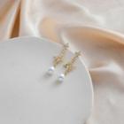 Rhinestone Faux Pearl Dangle Earring 1 Pair - E2170-2 - Gold - One Size