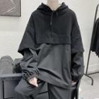 Drawstring Oversize Hooded Pullover