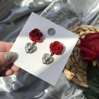 Resin Rose Drop Earring