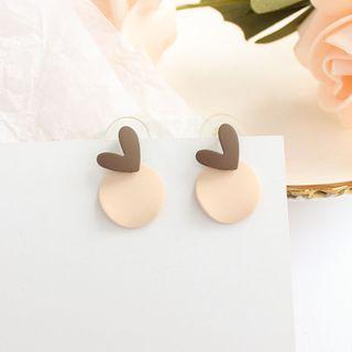 Heart And Disc Drop Earring