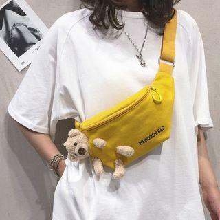 Bear Accent Canvas Belt Bag