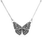 Butterfly Pendant Sterling Silver Necklace 097l - Silver - One Size