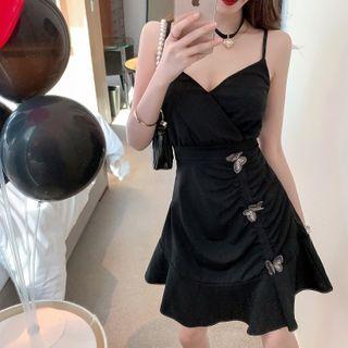 Spaghetti Strap Butterfly A-line Dress