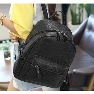 Croc Faux Leather Backpack