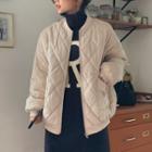 Drop-shoulder Quilted Corduroy Jacket