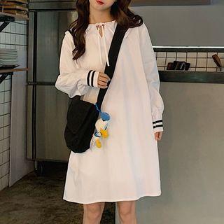 Long-sleeve Sailor Collar Mini Shirt Dress
