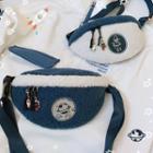 Faux Shearling Planet Print Belt Bag