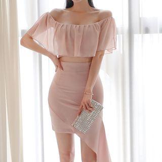Off Shoulder Mock Two Piece Mini Dress