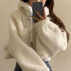 Cropped Fluffy Hoodie