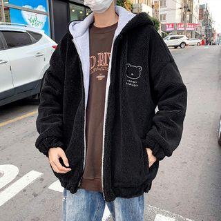 Bear Printed Over-sized Jacket