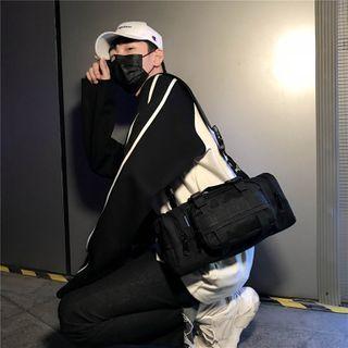 Plain Zip Barrel Crossbody Bag Black - One Size