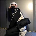Plain Zip Barrel Crossbody Bag Black - One Size