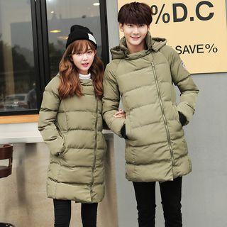 Couple & Matching Applique Long Down Coat