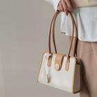Two-tone Shoulder Bag Brown & White - One Size