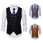 Faux Suede Double-breasted Vest