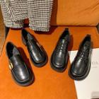 Buckled Block Heel Loafers / Lace-up Shoes