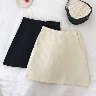 Zip High-waist A-line Skirt
