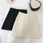 Zip High-waist A-line Skirt