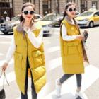 Fleece-lined Long Padded Vest