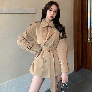 Single-breasted Tie-waist Jacket
