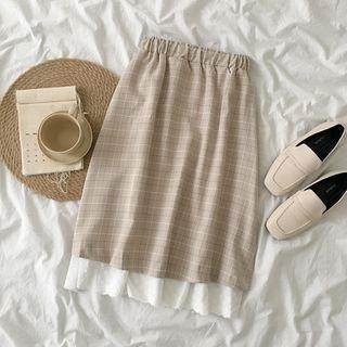 Plaid Layered Skirt As Shown In Figure - One Size
