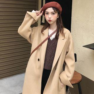 Notch Lapel Single-button Midi Coat