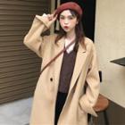 Notch Lapel Single-button Midi Coat