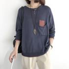 Two-tone Pocketed Sweater