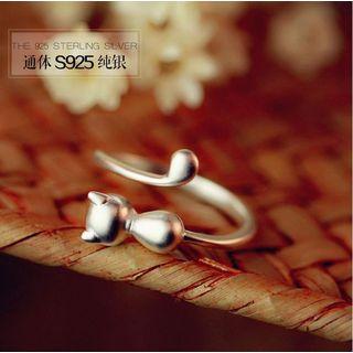 Cat Open Ring Silver - One Size
