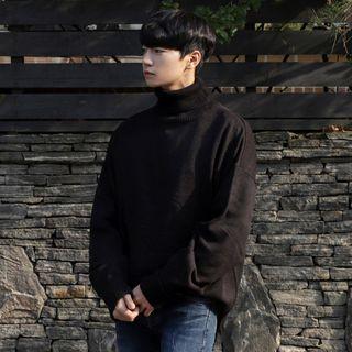 Turtle-neck Colored Oversized Sweater