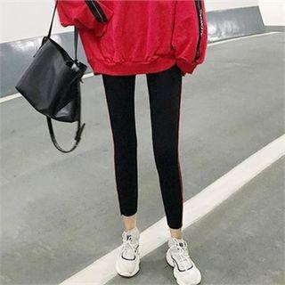 Contrast-pipe Trim Leggings