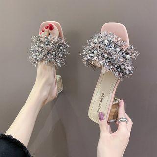Fringed Block-heel Sandals