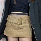 Low-waist Pocket Mini Skirt