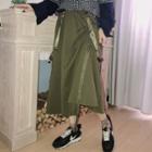 Ruched Midi A-line Jumper Skirt