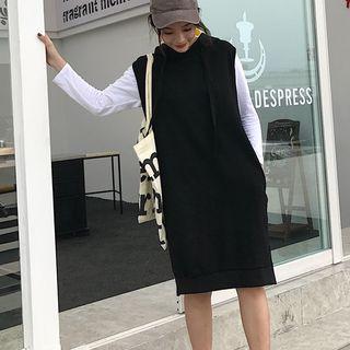 Hooded Sleeveless Midi Dress / Long-sleeve T-shirt
