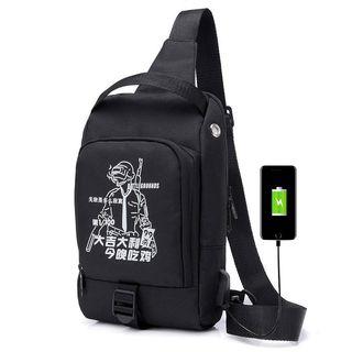 Print Sling Bag With Usb Port