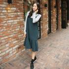 Spaghetti-strap Ruffle-hem Midi Dress