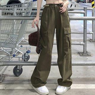 High Waist Cargo Loose-fit Baggy Pants
