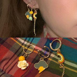 Set: Alloy Flower / Lightning Cloud / Rainbow Dangle Earring