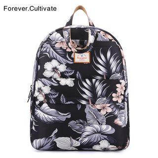 Set: Floral Print Backpack + Tote Bag
