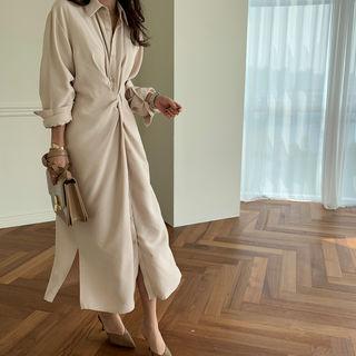 Knotted Long Shirtdress