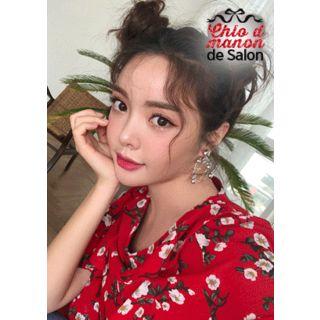 Bell-sleeve Frilled Floral Chiffon Blouse