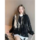 Tie-dyed Loose-fit Sweatshirt Black - One Size