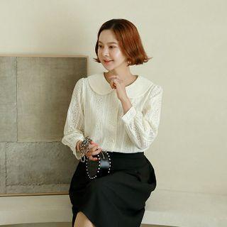 Peter Pan-collar Lace Blouse
