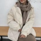 Quilted Buttoned Coat Off White - One Size