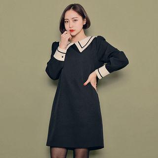 Collar-detail A-line Dress