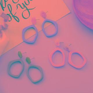 Irregular Acrylic Hoop Drop Earring