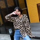 Pocket-front Loose-fit Leopard Shirt