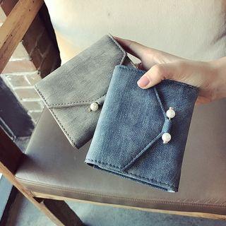 Faux-leather Beaded Wallet